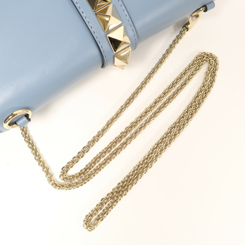 Valentino 牛皮皮革Shoulder Bag金扣鏈帶肩背袋-4