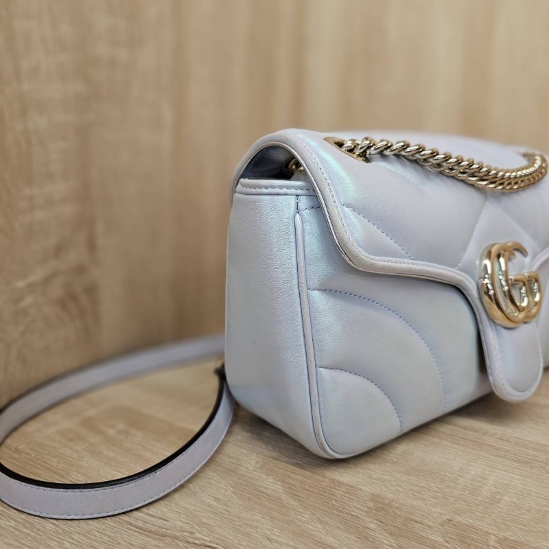 [珠光馬夢❣️]Gucci 珠光銀釦Marmont肩斜背包-1
