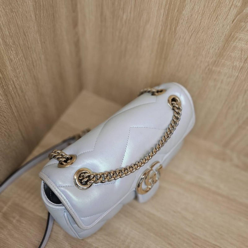 [珠光馬夢❣️]Gucci 珠光銀釦Marmont肩斜背包-6