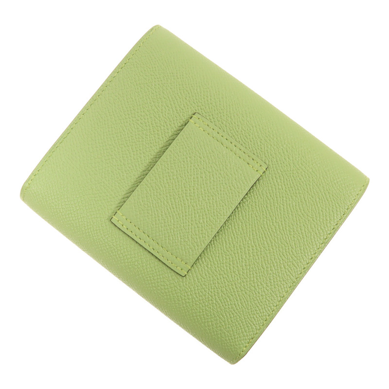 HERMES Epsom皮革Constance Slim金扣錢包Vert Criquet-3