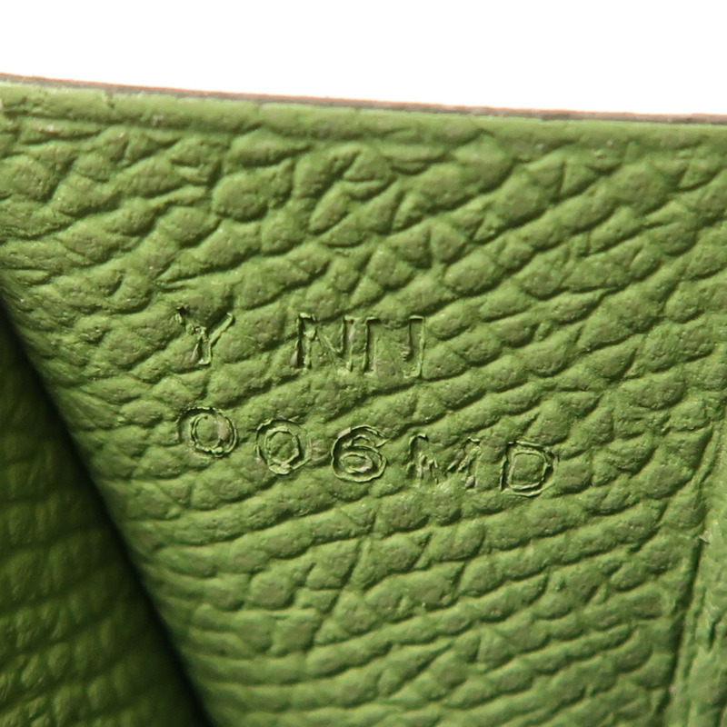 HERMES Epsom皮革Constance Slim金扣錢包Vert Criquet-6