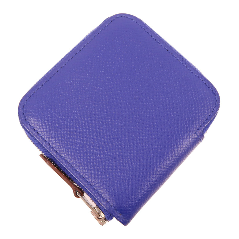 HERMES Epsom皮革Coin Purse銀扣零錢包Bleu Electrique-2