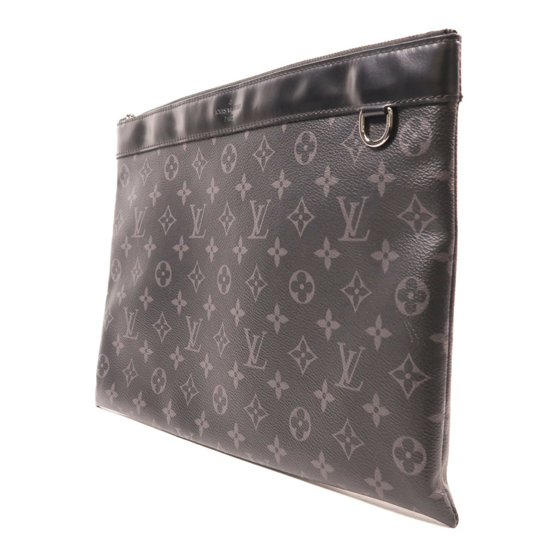 LOUIS VUITTON Monogram Eclipse Discovery Pochette銀扣手拿包-2