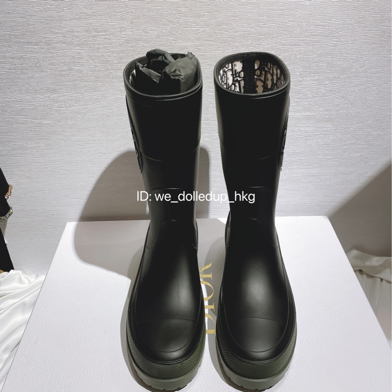 Dior 黑綠色雨靴 Rainboot 39碼-2