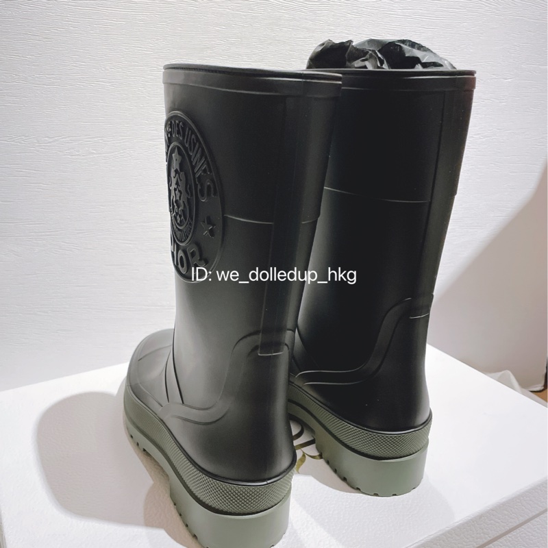 Dior 黑綠色雨靴 Rainboot 39碼-3
