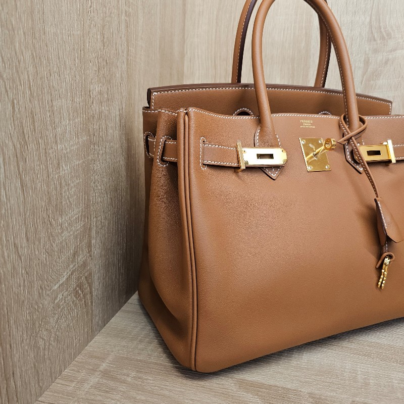 [新新美品甜價😘] Hermes愛馬仕 37金棕Jonathan小牛皮金釦Birkin鉑金30-1