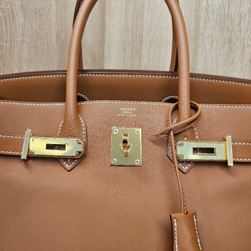 [新新美品甜價😘] Hermes愛馬仕 37金棕Jonathan小牛皮金釦Birkin鉑金30-2