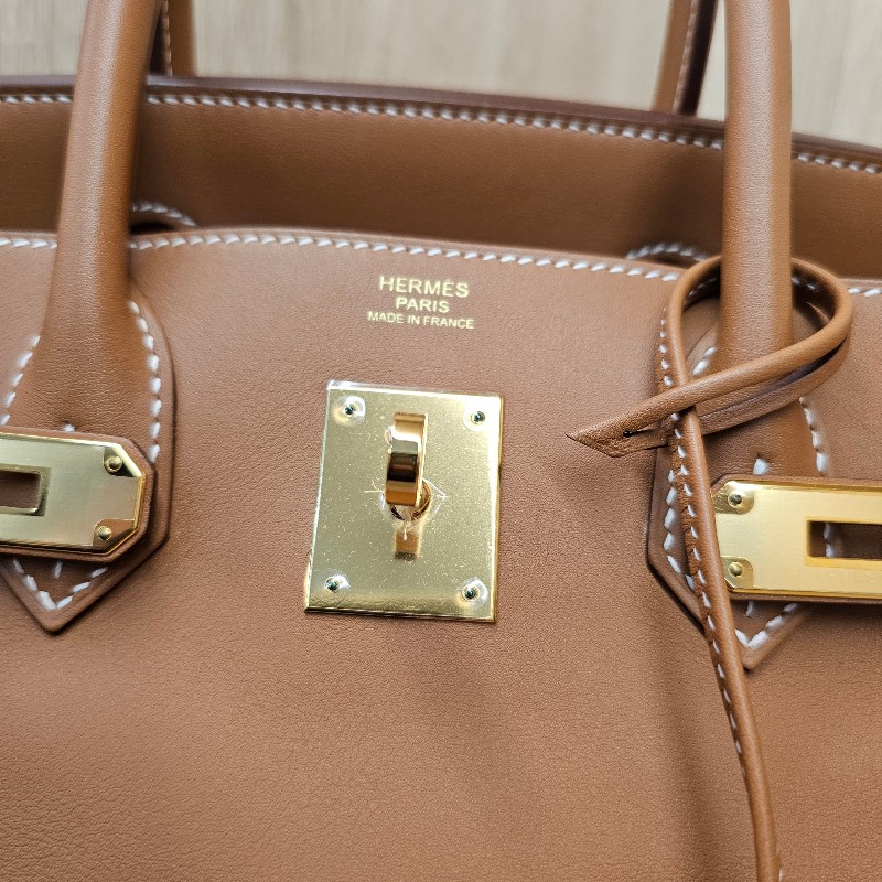 [新新美品甜價😘] Hermes愛馬仕 37金棕Jonathan小牛皮金釦Birkin鉑金30-11