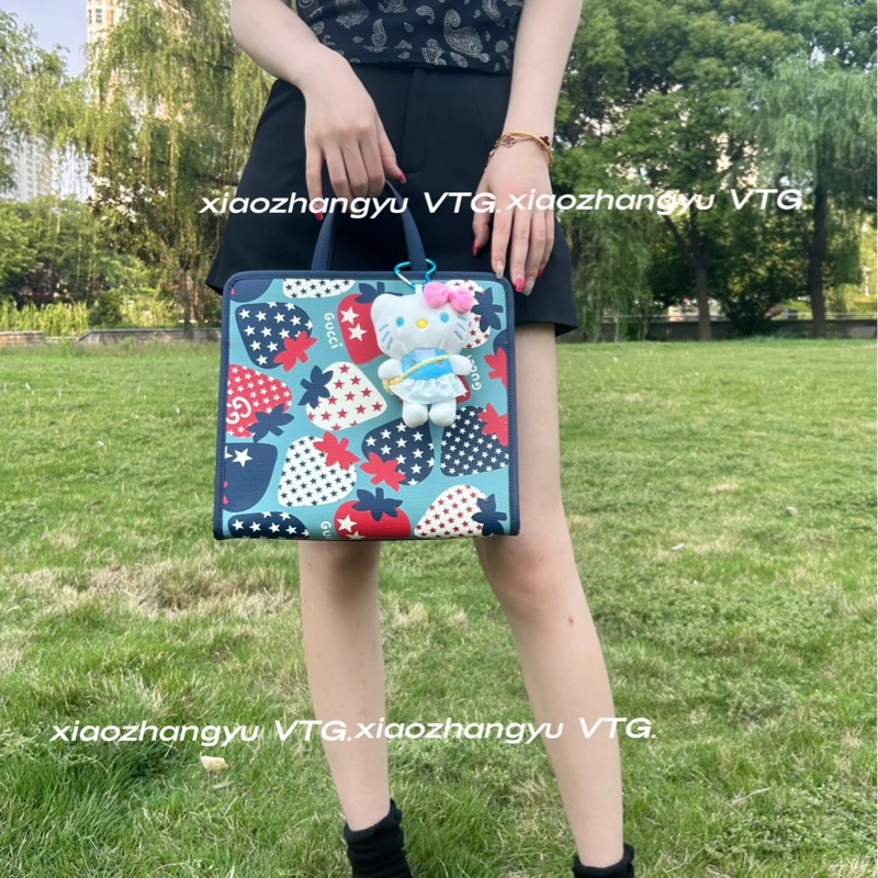 莉亞精品♡Gucci 605614 草莓托特包 全新閒置品-4
