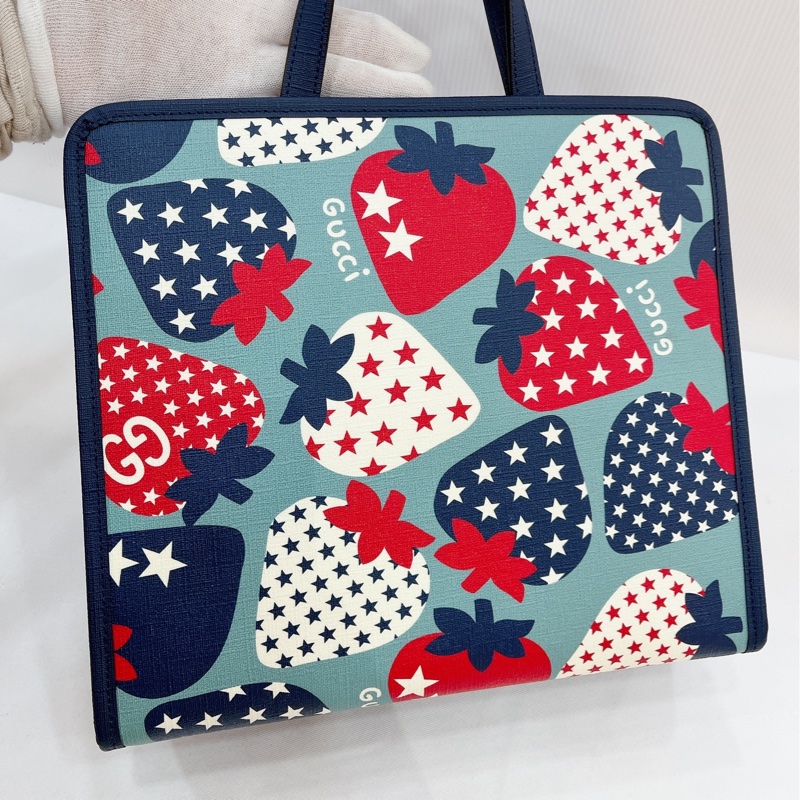 莉亞精品♡Gucci 605614 草莓托特包 全新閒置品-8