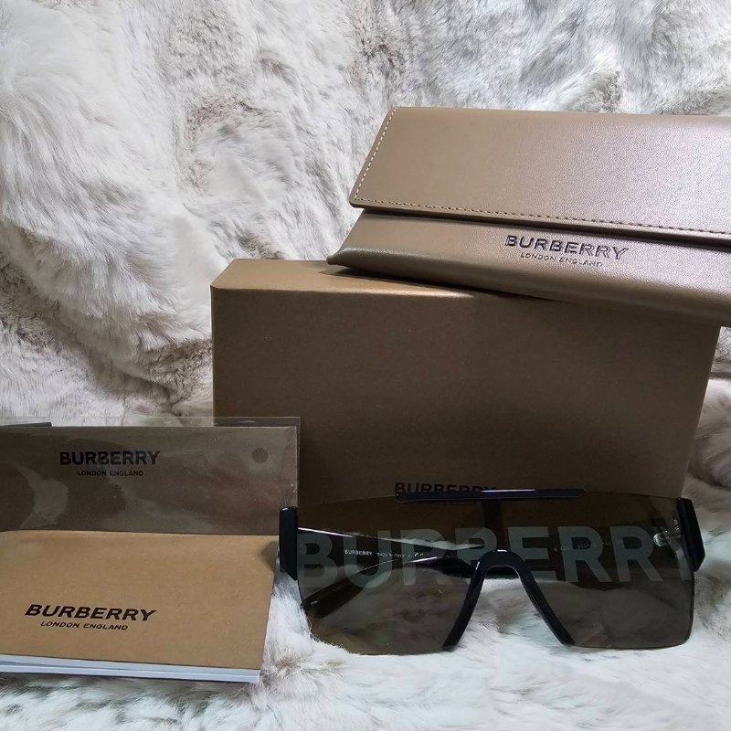 全新 鏡盒微瑕疵 特價 Burberry 無框大鏡面 男用 中性 可贈鼻墊1款 墨鏡 太陽眼鏡|極簡俐落大Logo款-1