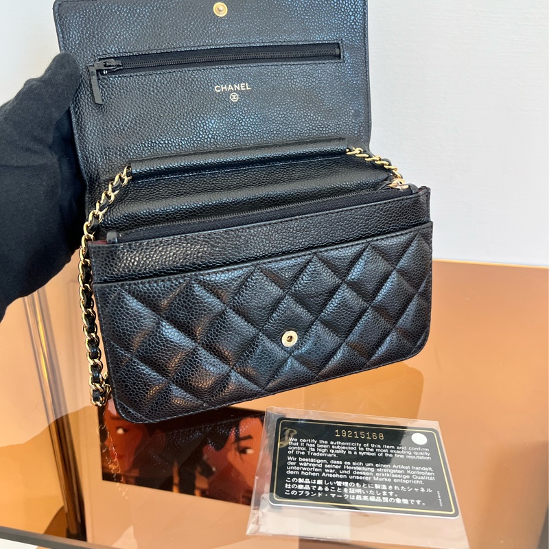#全網最便宜#極新 Chanel woc 荔枝金釦 附保卡-13
