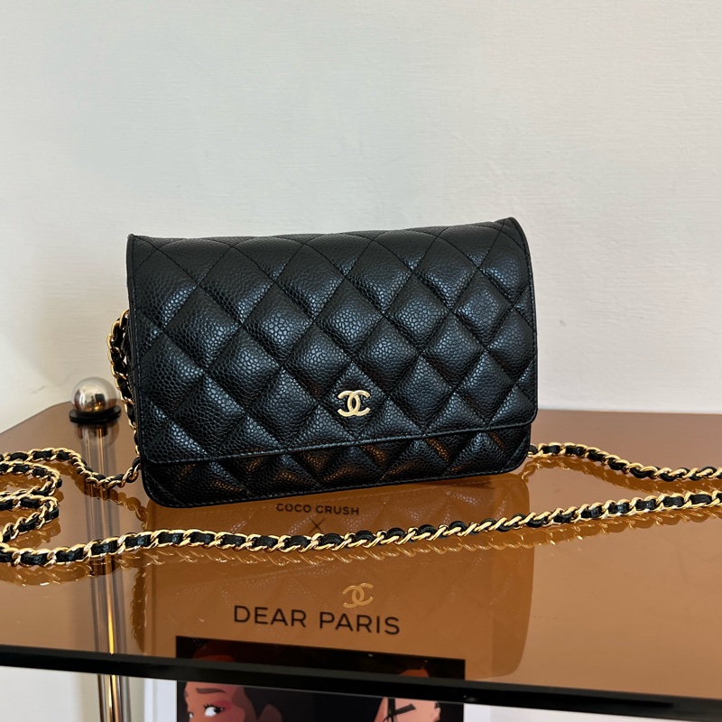 #全網最便宜#附保卡 Chanel woc 荔枝金釦-0