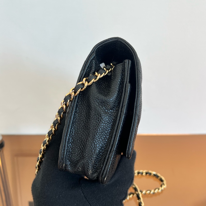 #全網最便宜#附保卡 Chanel woc 荔枝金釦-4