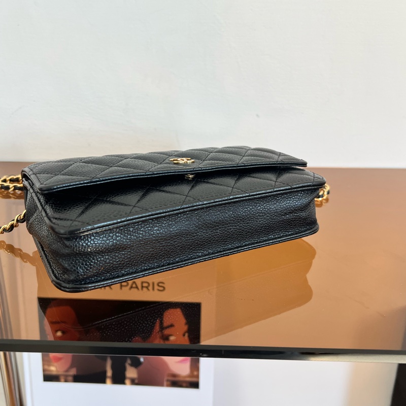 #全網最便宜#附保卡 Chanel woc 荔枝金釦-5