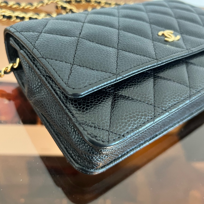 #全網最便宜#附保卡 Chanel woc 荔枝金釦-6