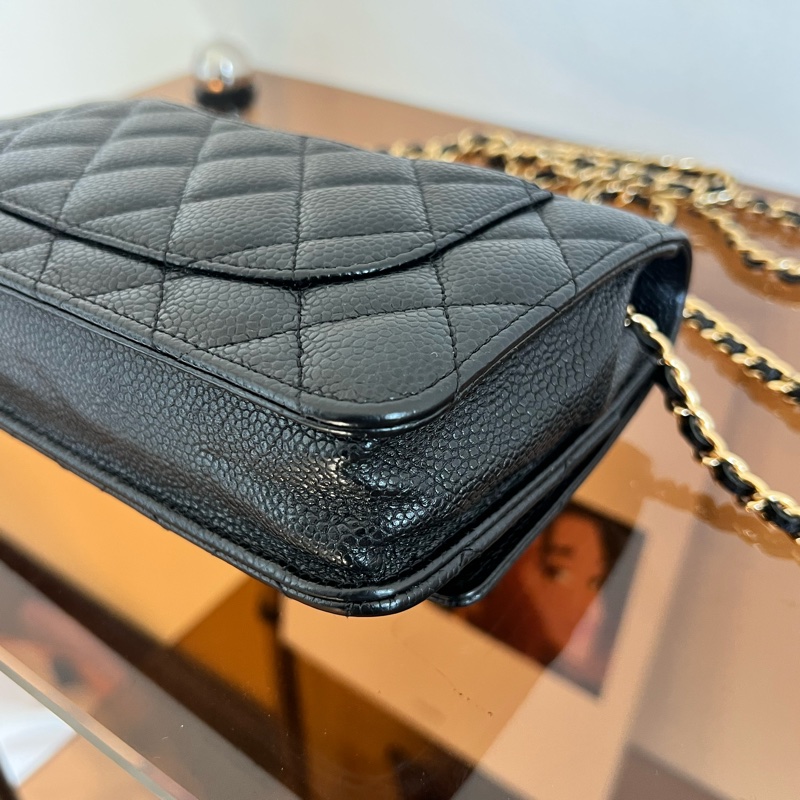 #全網最便宜#附保卡 Chanel woc 荔枝金釦-8