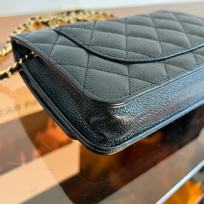 #全網最便宜#附保卡 Chanel woc 荔枝金釦-9