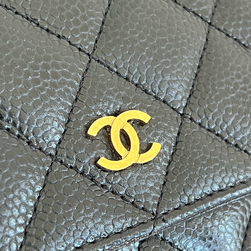 #全網最便宜#附保卡 Chanel woc 荔枝金釦-10