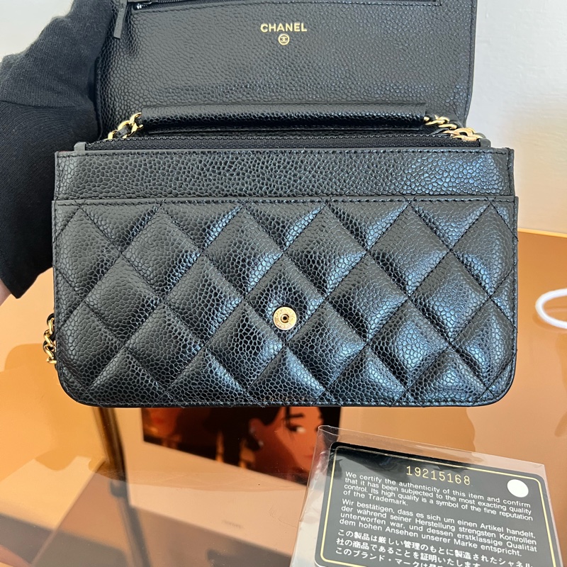 #全網最便宜#附保卡 Chanel woc 荔枝金釦-13