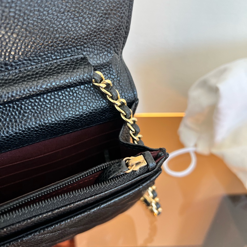 #全網最便宜#附保卡 Chanel woc 荔枝金釦-14