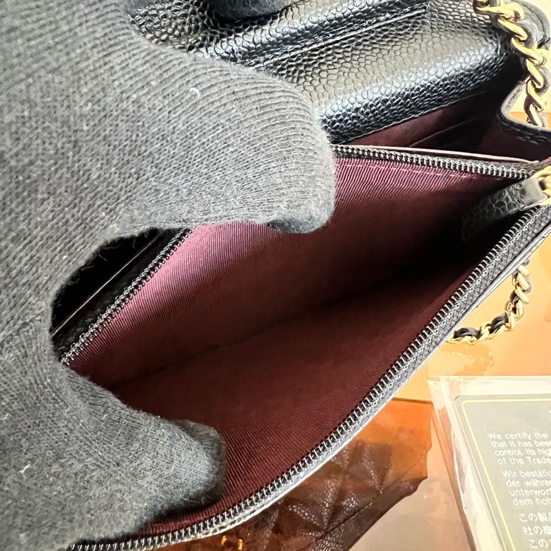 #全網最便宜#附保卡 Chanel woc 荔枝金釦-19