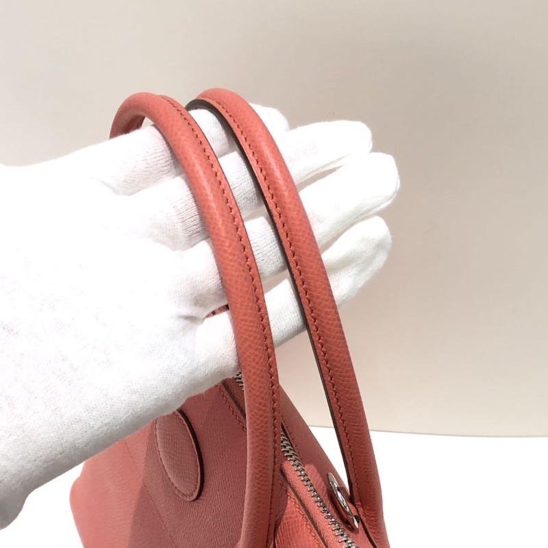 Hermes Bolide25龍蝦粉銀扣 框R刻 單包-7