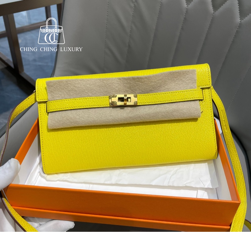 🌈Hermes💛kelly to go💛檸檬黃金扣🌈全新全套💛有單💛Full Set🌟原膜在🌟-0