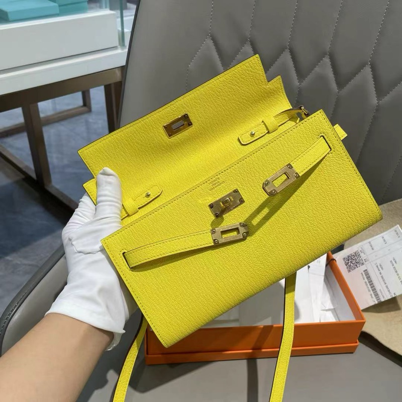 🌈Hermes💛kelly to go💛檸檬黃金扣🌈全新全套💛有單💛Full Set🌟原膜在🌟-1