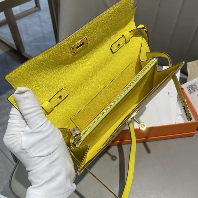 🌈Hermes💛kelly to go💛檸檬黃金扣🌈全新全套💛有單💛Full Set🌟原膜在🌟-2