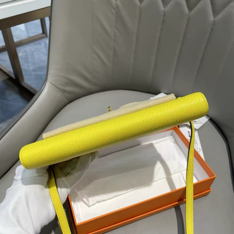 🌈Hermes💛kelly to go💛檸檬黃金扣🌈全新全套💛有單💛Full Set🌟原膜在🌟-6