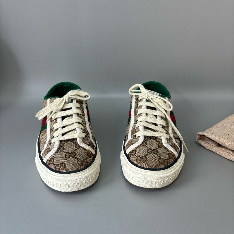 Gucci/古馳 Tennis1977系列 女士GG運動鞋刺繡休閒紅底板鞋 37碼 偏大-1