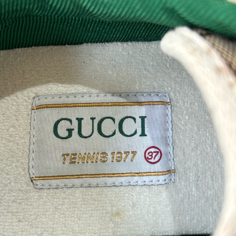 Gucci/古馳 Tennis1977系列 女士GG運動鞋刺繡休閒紅底板鞋 37碼 偏大-6