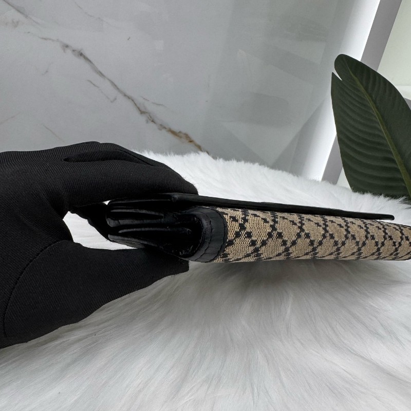 Gucci古馳絕版鑽石紋長款錢包銀包手拿包 經典的棕黑配色-5