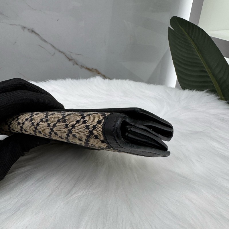 Gucci古馳絕版鑽石紋長款錢包銀包手拿包 經典的棕黑配色-6