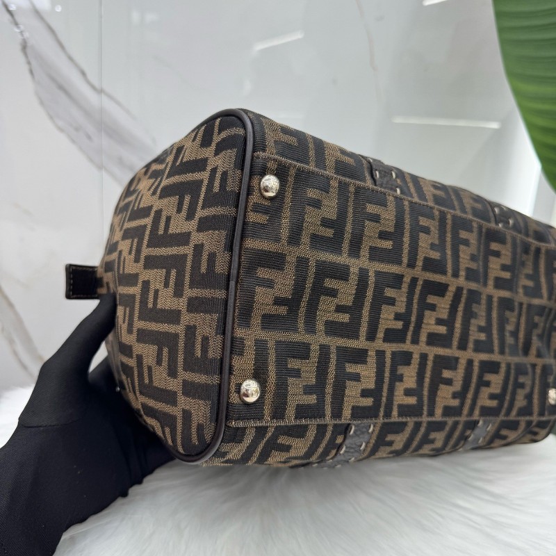 Fendi中古老花Vintage帆布手提包旅行包 經典永不過時-5