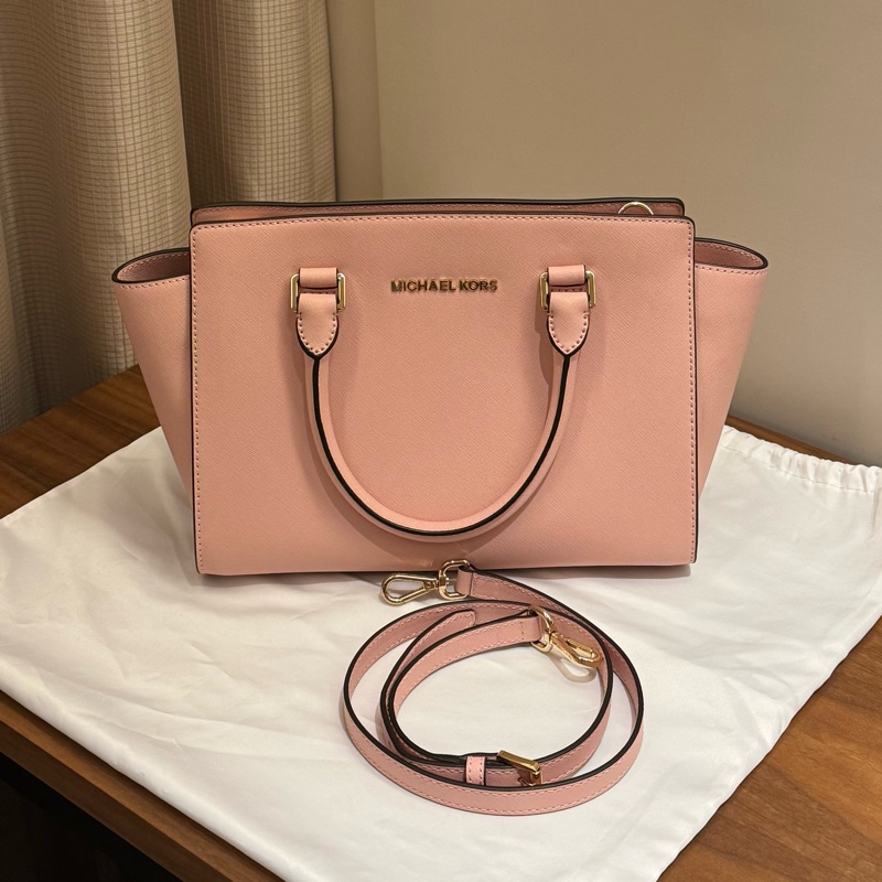 MICHAEL KORS SELMA 素面防刮兩用包 粉色-0