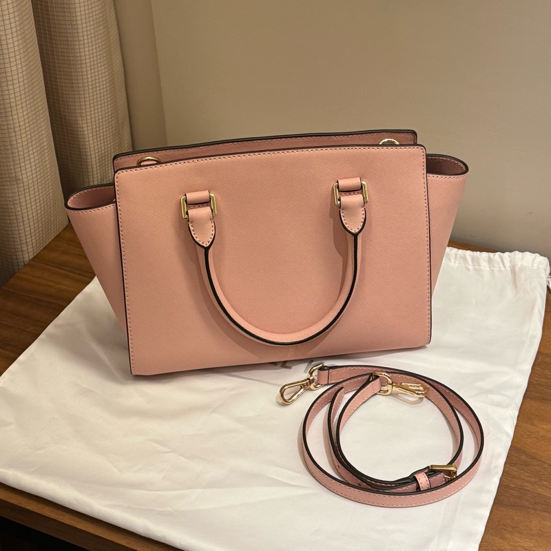 MICHAEL KORS SELMA 素面防刮兩用包 粉色-1