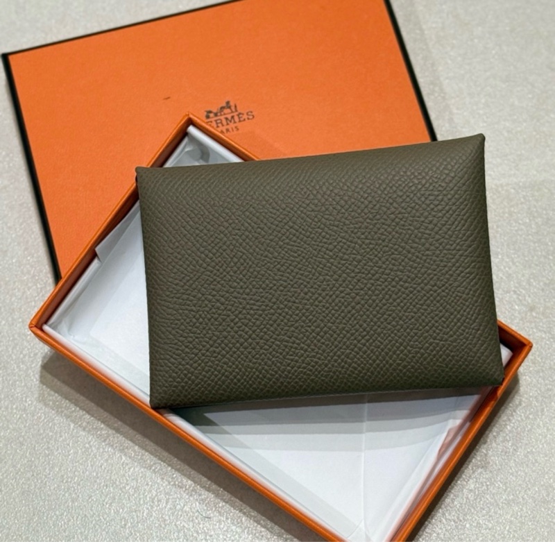 Hermes Calvi Duo Etoupe 大象灰Epsom皮 零錢包 卡包卡夾-1