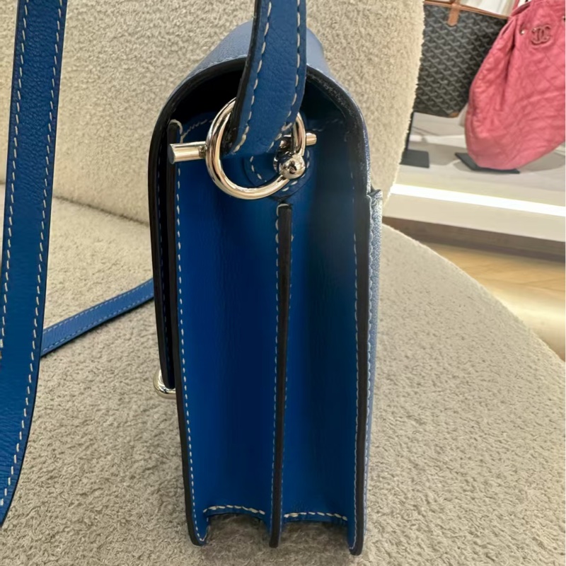 🌈Hermes💙Roulis 23💙藍色銀扣💙98新🌟evercolor皮🌟豬鼻子🌟-7