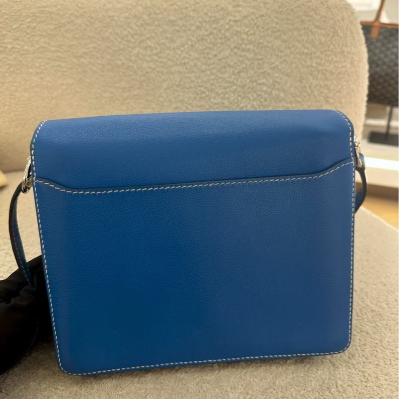 🌈Hermes💙Roulis 23💙藍色銀扣💙98新🌟evercolor皮🌟豬鼻子🌟-9