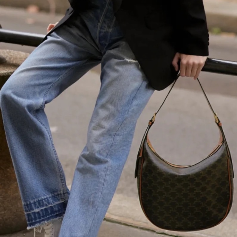 Celine 經典老花 大款 Hobo包 腋下包-33