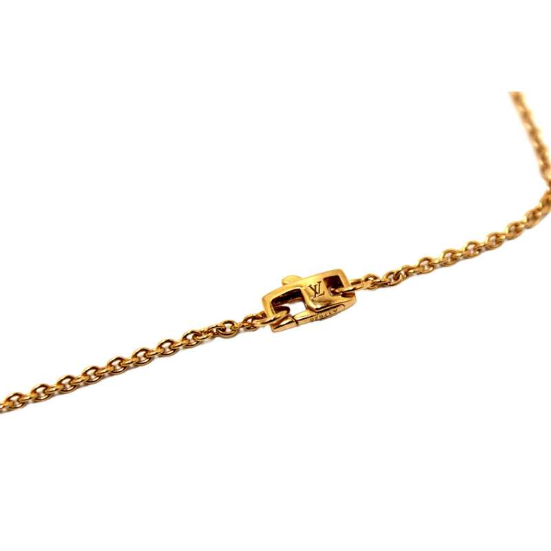 Louis Vuitton Pink Gold and White Mother-Of-Pearl Color Blossom Sun Pendant Necklace-6