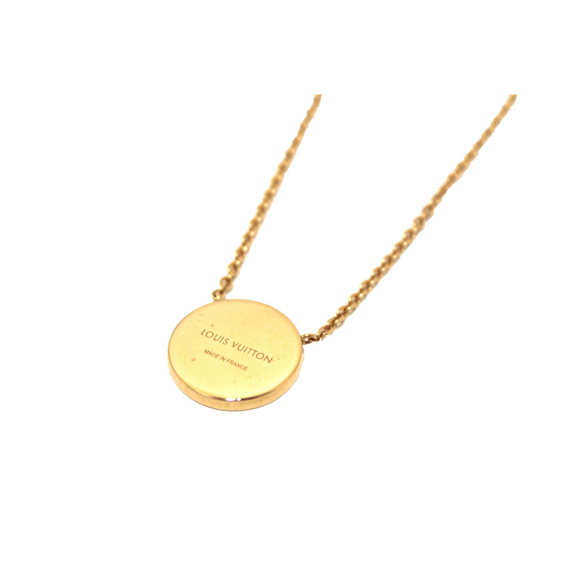 Louis Vuitton Pink Gold and White Mother-Of-Pearl Color Blossom Sun Pendant Necklace-7
