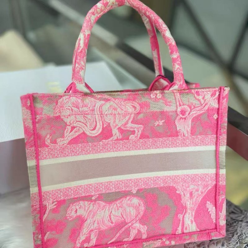 Dior 小號托特tote 螢光粉 99新 配件塵袋(細節私訊)-1