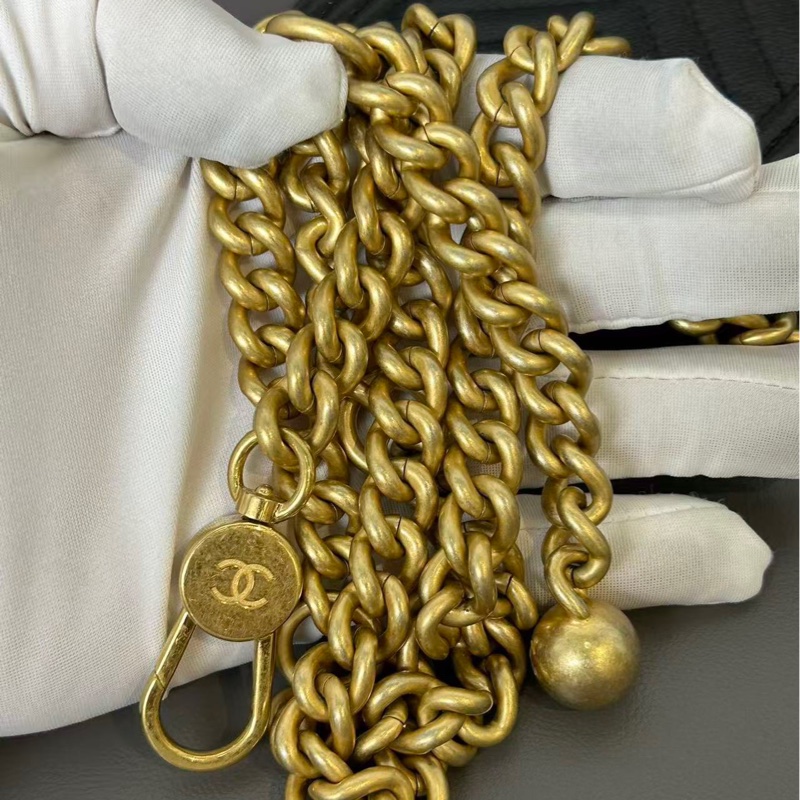 Chanel Leboy 黑金荔枝牛皮 芯片款零錢包 全新 配件盒子塵袋購證-5