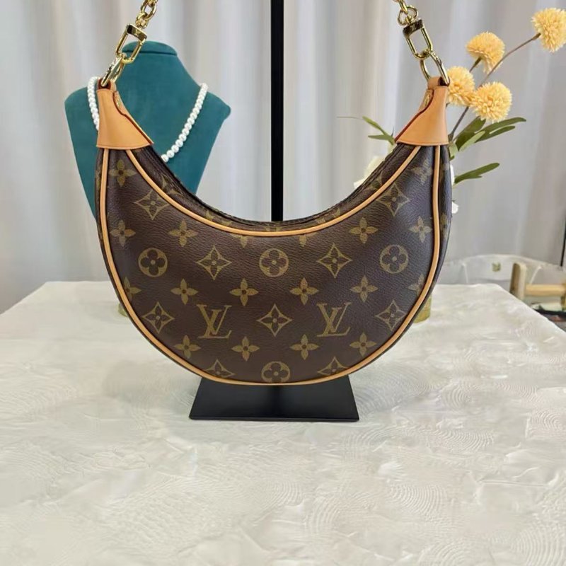 LV Loop 老花月亮碗豆單肩包 蕊心款 99新 23*13*6 配件塵袋-1