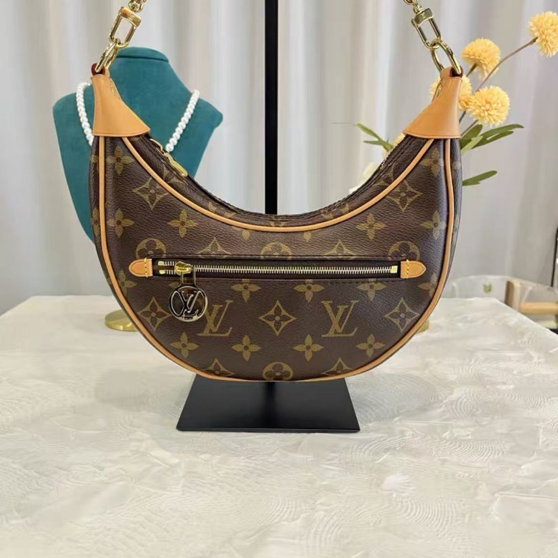 LV Loop 老花月亮碗豆單肩包 蕊心款 99新 23*13*6 配件塵袋-2