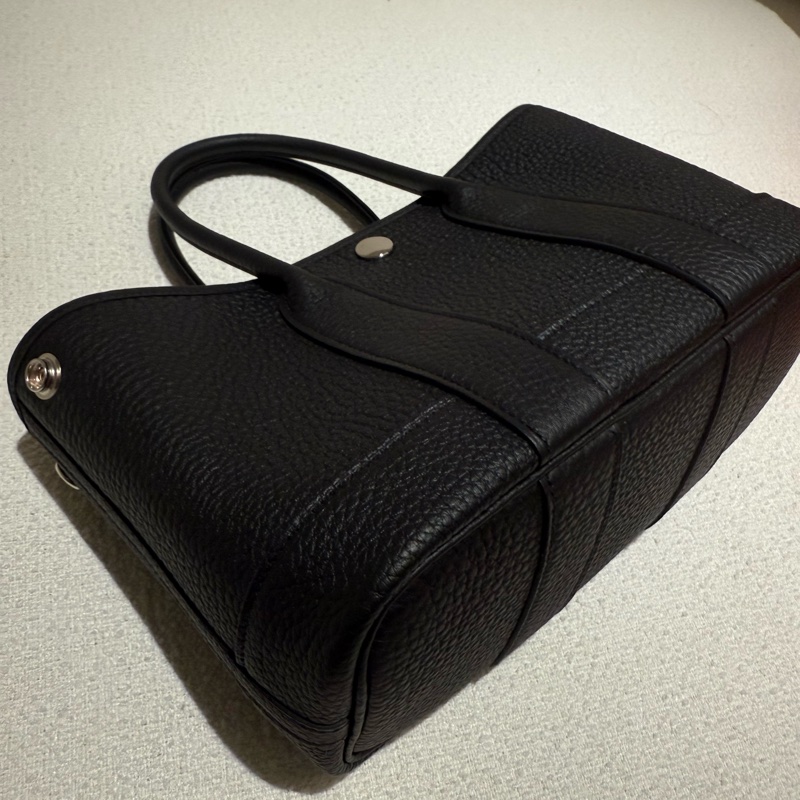 HERMES GARDEN PARTY GP 23愛馬仕黑色銀釦迷你花園派對手提包-9