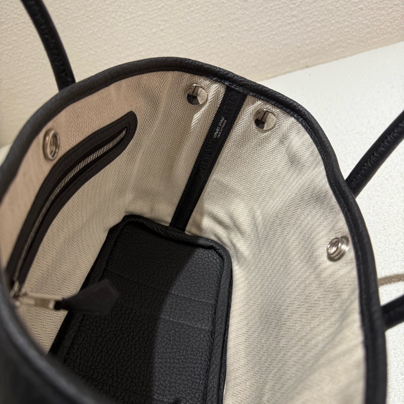 HERMES GARDEN PARTY GP 23愛馬仕黑色銀釦迷你花園派對手提包-11